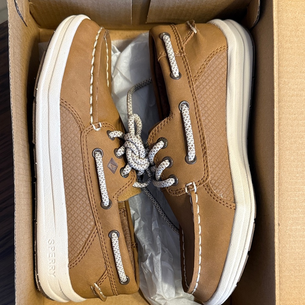 Sperry Kids Dark Tan Boat Shoes